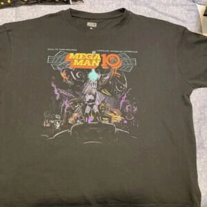 Mega Man Mega Man 10 Black Adult T-Shirt. Size XL. new no Tag